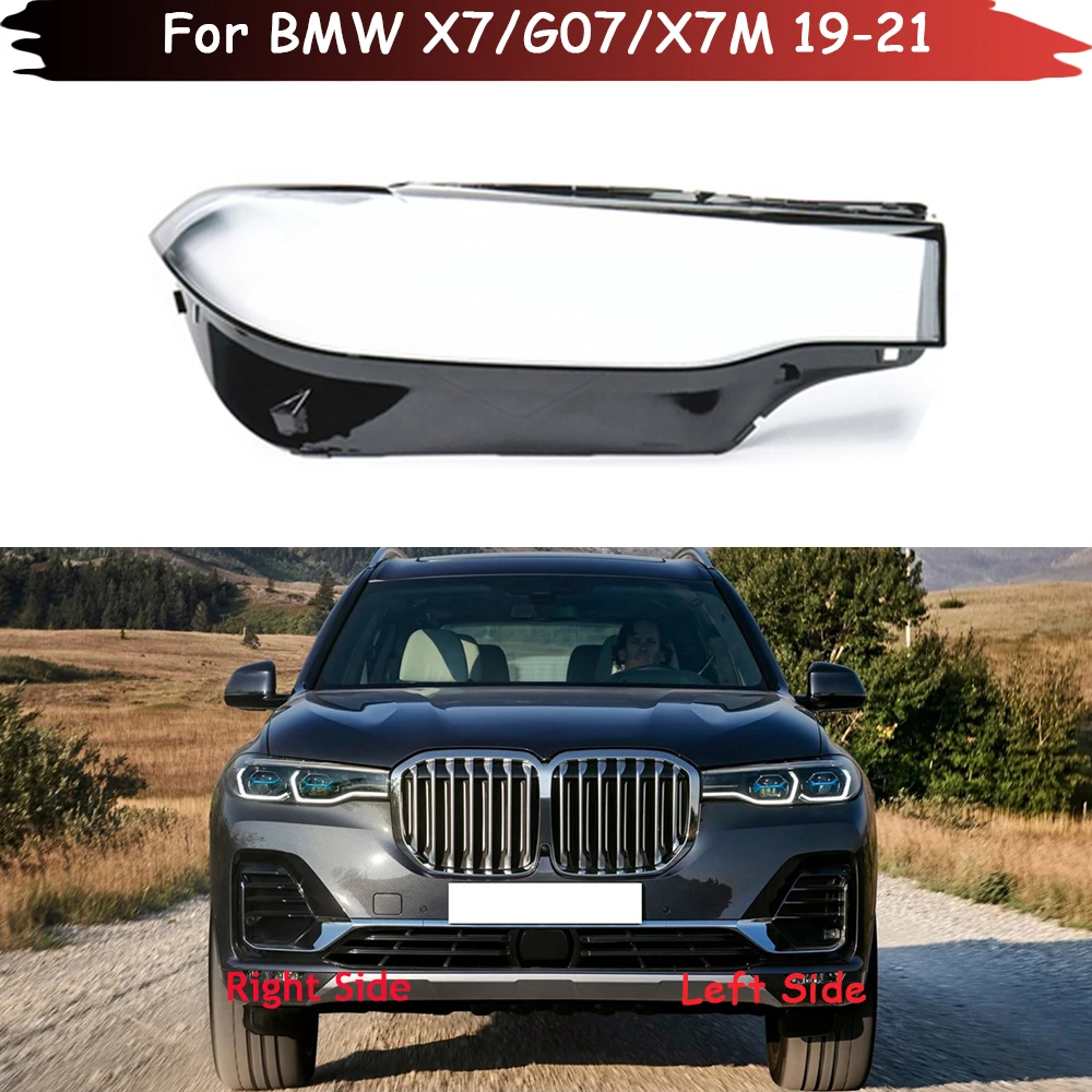 For BMW X7 G07 X7M 2019 2020 2021 Car Front Headlight Cover Headlamp Lampshade Lampcover Head Light Lamp Caps Glass Lens Shell