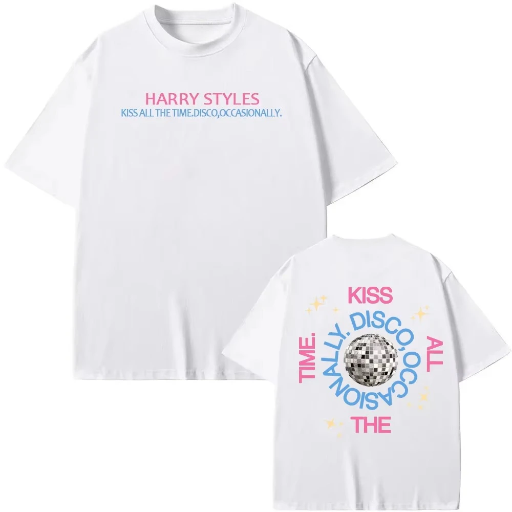 2026 Harry Style new album Print Tee album Kiss All The Time High Quality TEE Summer Harajuku pure cotton Casual Round Neck Top