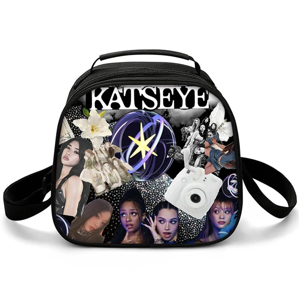 Trendy Crossbody Kpop Katseye Semicircle Lunchbox Thermal insulation Food Lunch Bag 3D Printed Insulated Handbags Ice Bags