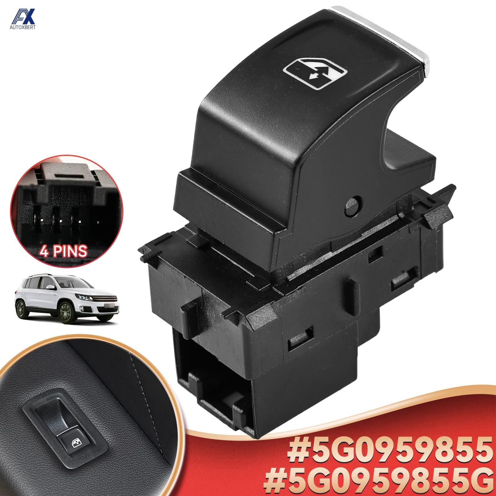 For VW Golf MK7 Passat B8 Tiguan Touran Car Passenger Side Window Master Control Switch Button 5G0959855 5G0959855G 5G0959855M