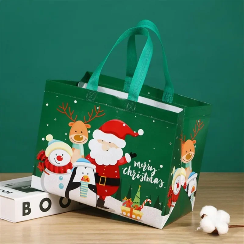 Christmas Gift Bag Claus Elk Christmas Tree Candy Bags Cartoon Santa Claus Snowman Eco Bag Folding Storage Handbag クロエトートバッグ