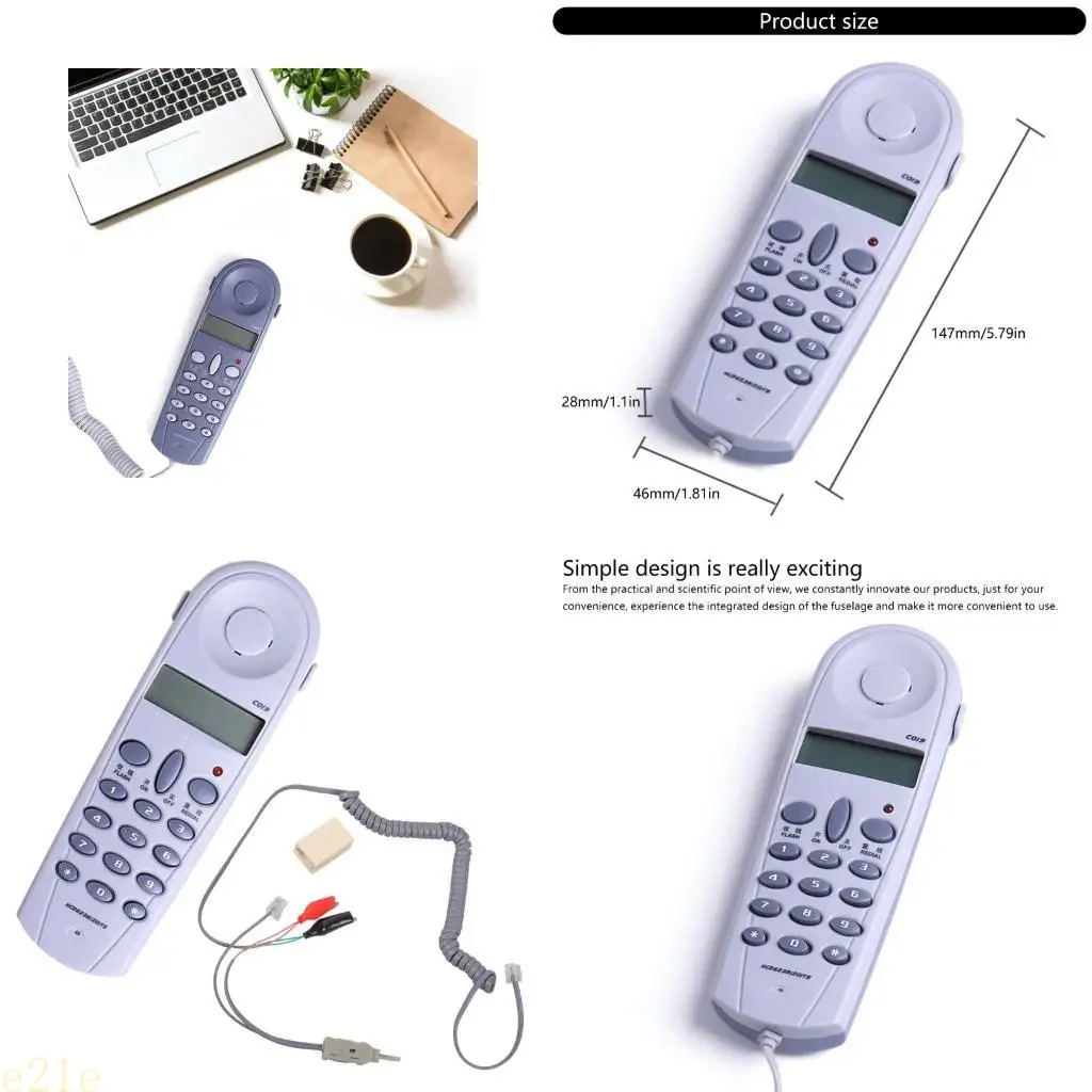 E21E C019 Trimlines Corded Landlines Phone, Easy to Use, Wall Mountable Phone