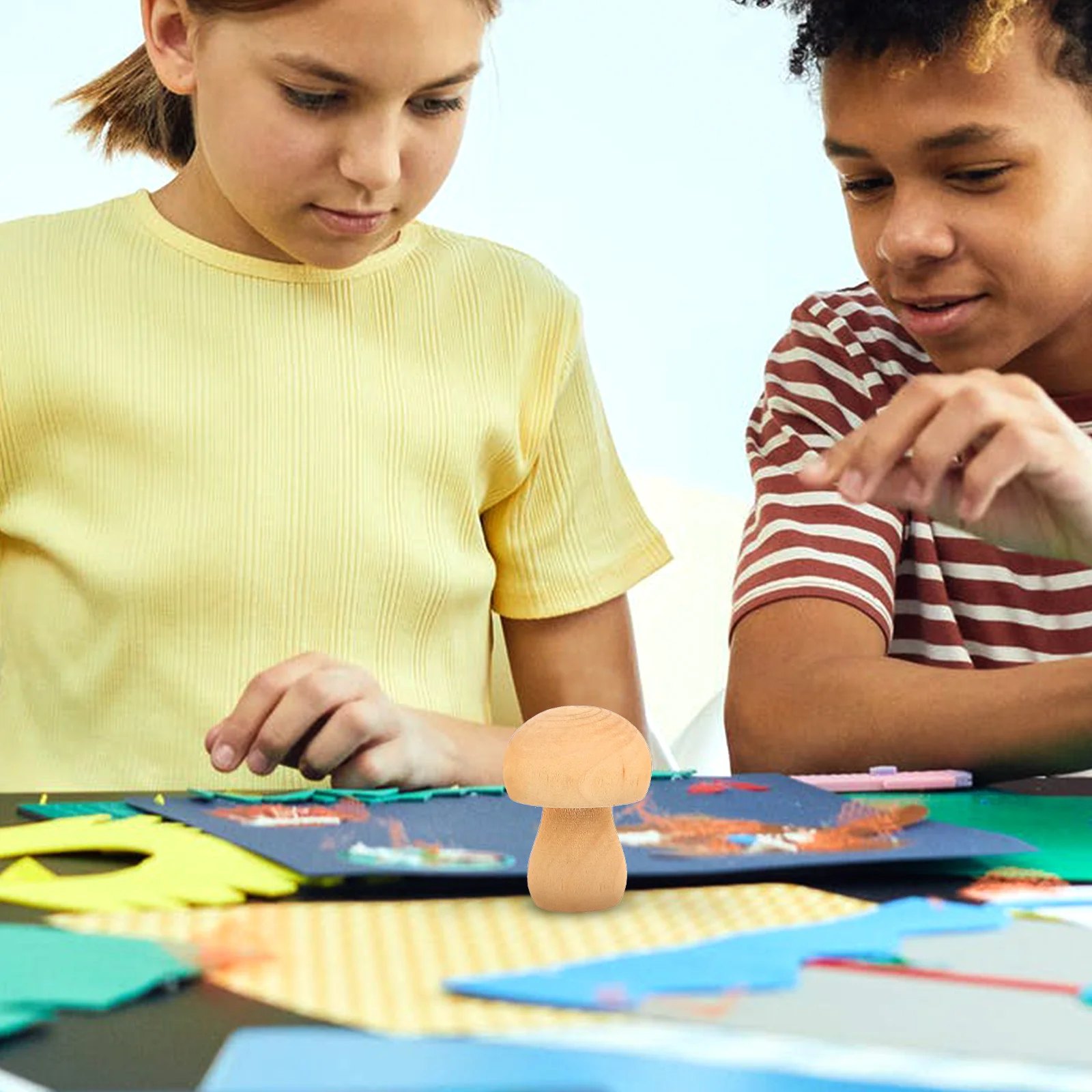 

10Pcs Unfinished Wooden Mushroom Decors DIY Painting Crafts Creative Kids Festival Graffiti Mushrooms