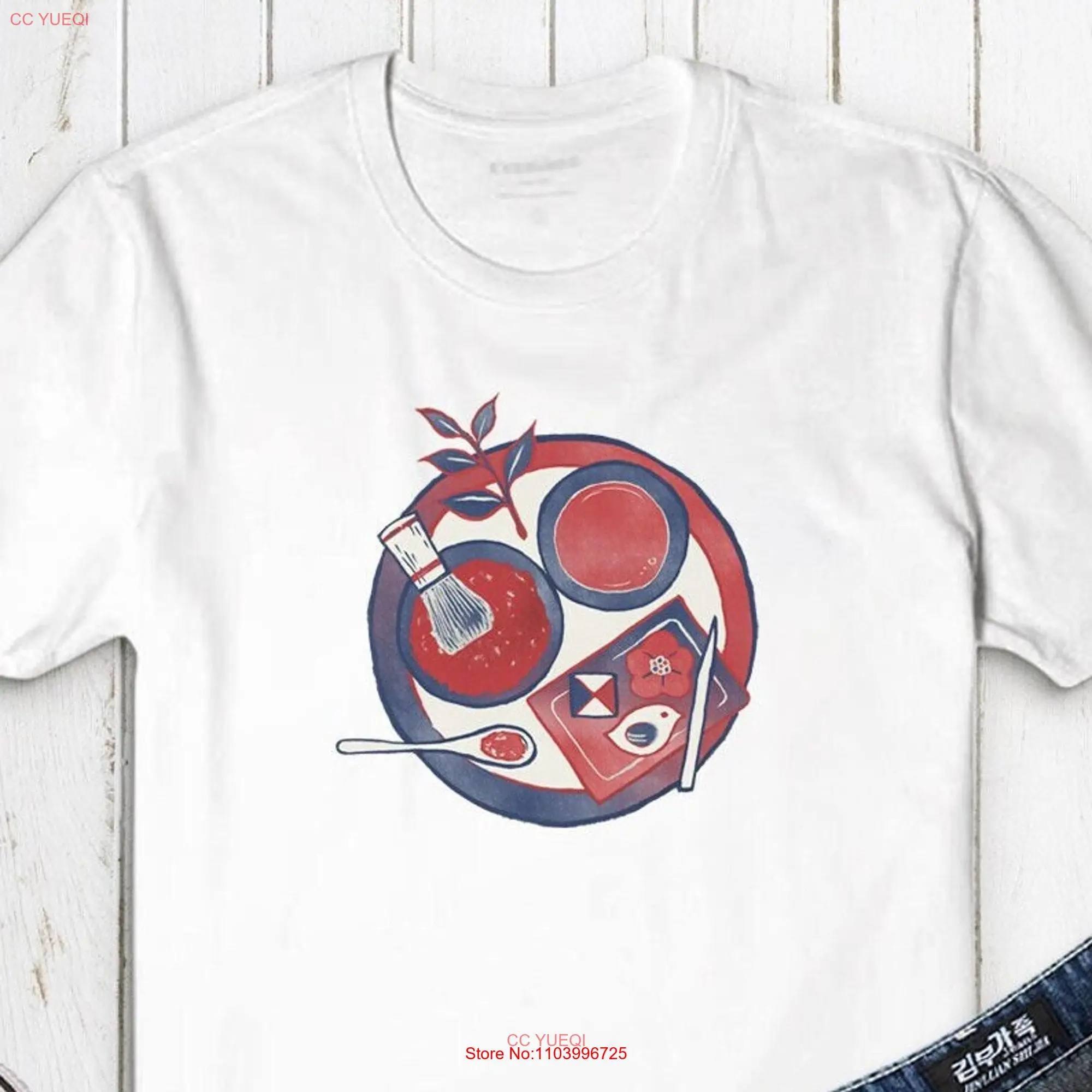 Camiseta de The Way of Tea, ilustración de ceremonia japonesa, arte Zen japonés, budismo, Matcha, dibujado a mano, manga larga o corta