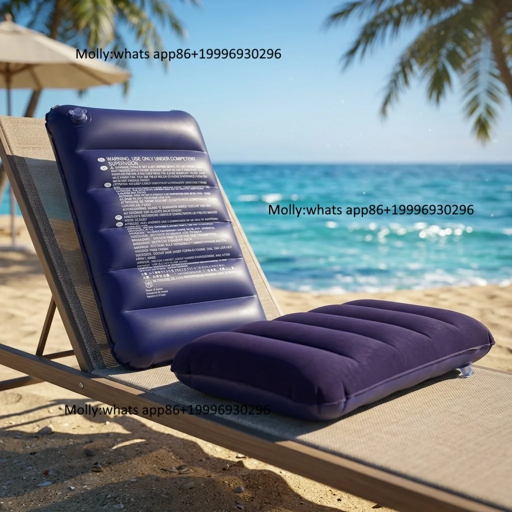 Lightweight Inflatable Non-Moisture-Proof Square PVC Beach Pillow Travel Cushion for Outdoor Camping Hiking Mountaineering