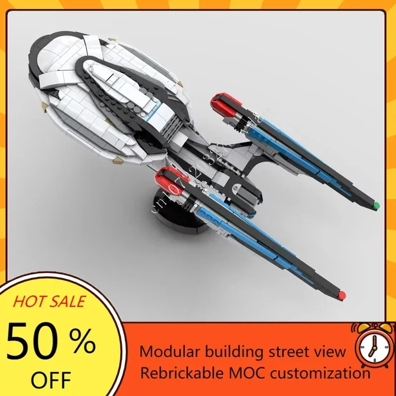 1050PCS USS Enterprise NCC1701-F Space War Military MOC SpaceShip Battle Model Custom Puzzle Architecture DIY Assembly Model Toy