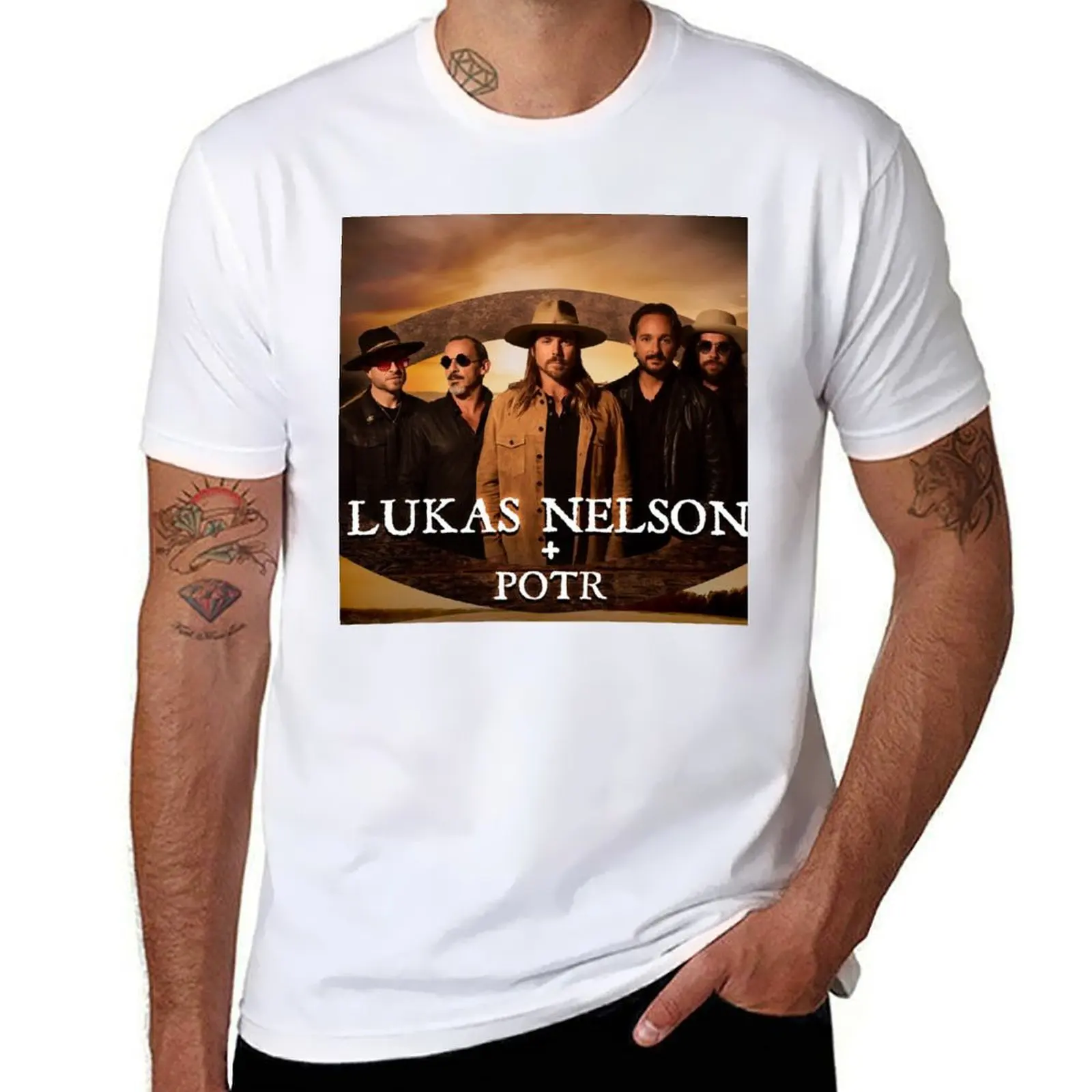 

Lukas Nelson tour 2024 potr gusmas T-Shirt t shirt man cotton t shirt man luxury T-Shirt