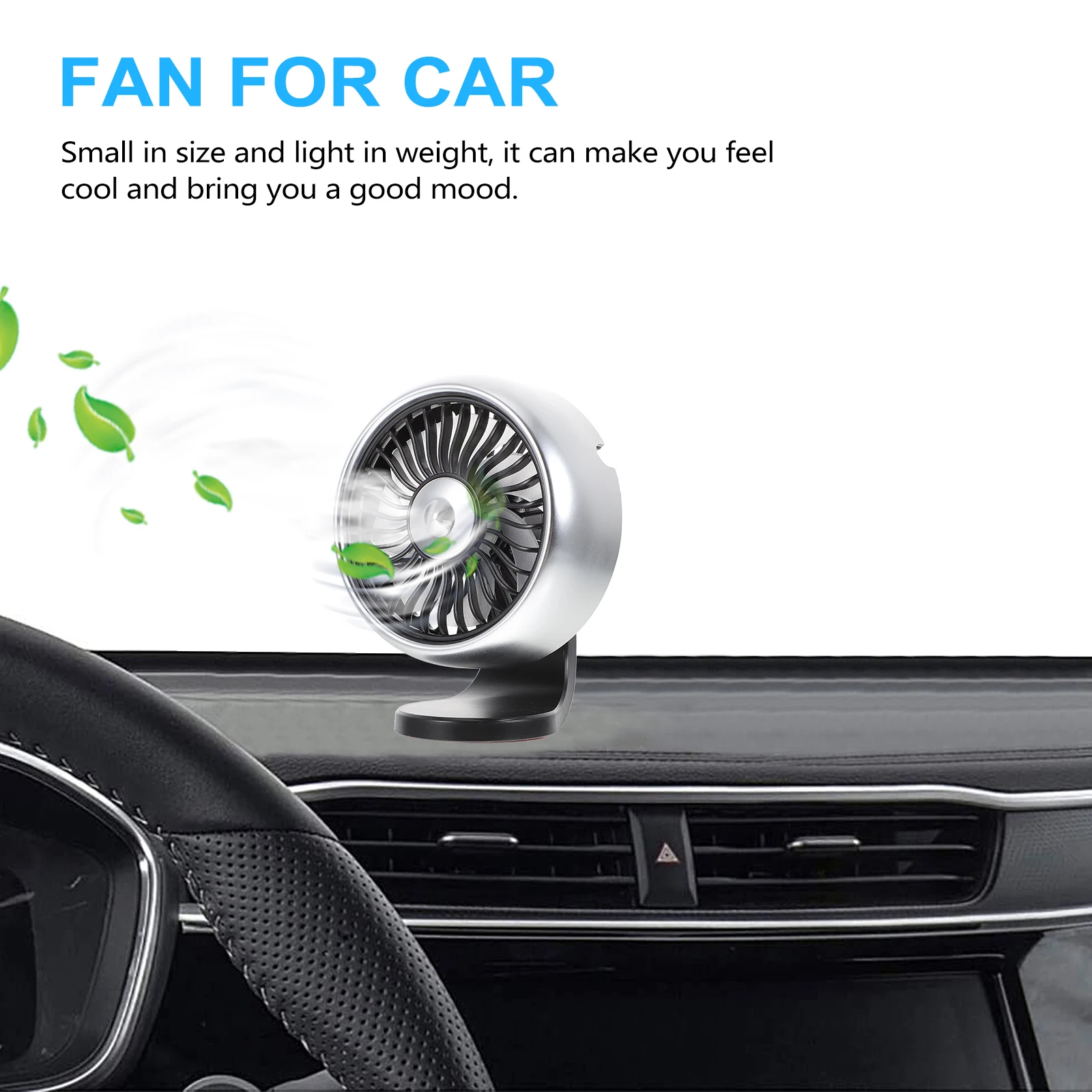

Central Control Fan Car Air Conditioner USB Electric Abs Silent with Light Small