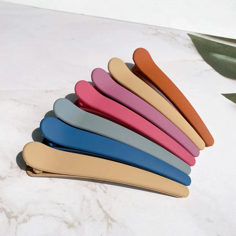 Spring Summer Matte Plastic Duckbill Clips Hairdressing Salon Hair Styling Tool Braiding Hair Pins Accessory For Girls Women