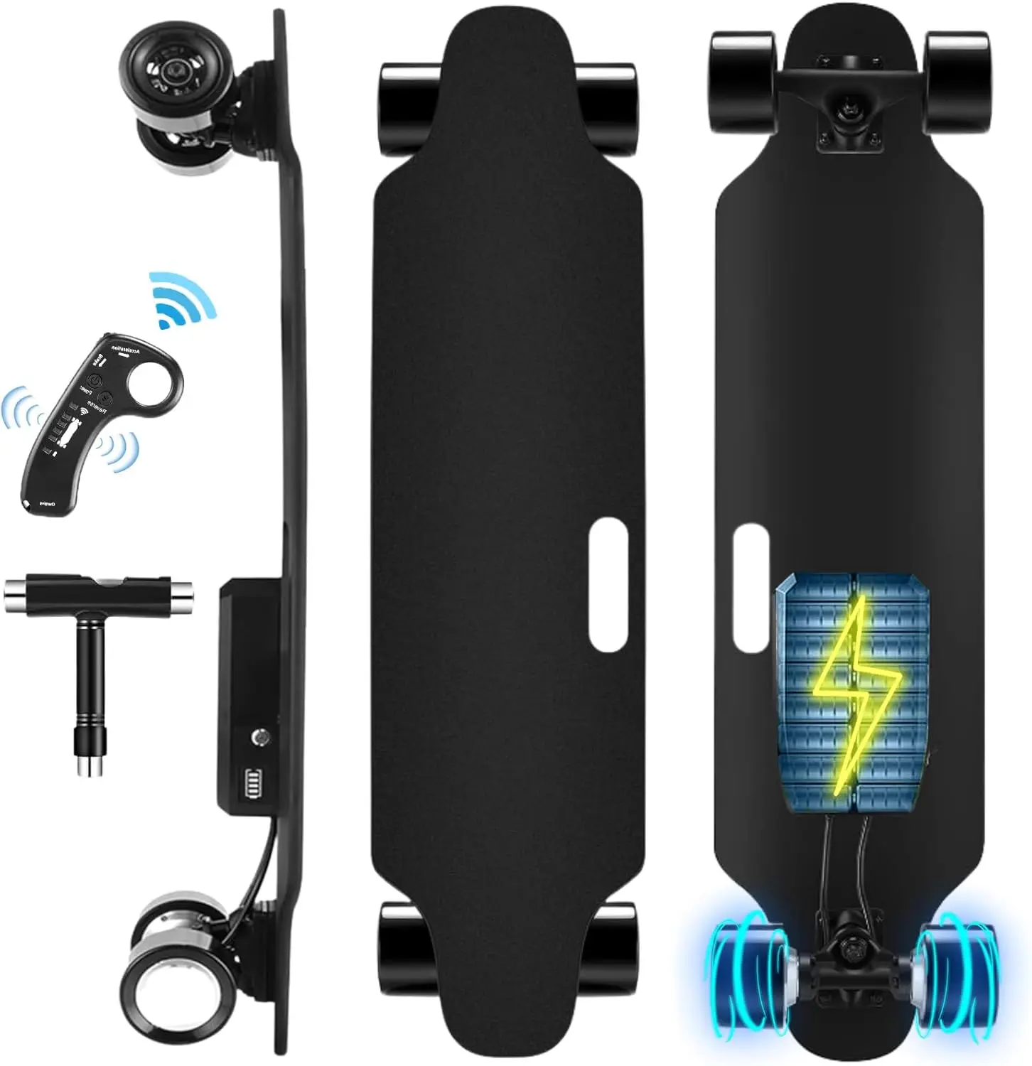 Caroma elektrische skateboards voor volwassenen, 700 W borstelloze motor, 18,6 MPH topsnelheid, 12 mijl max. bereik, 3 snelheidsmodi, elektrische Ska