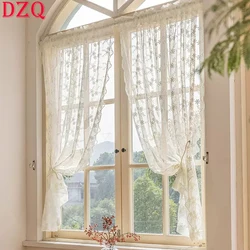 French Elegant Flowers Tulle Curtains Living Room Retro Embroidery Curtains for Balcony Wedding Curtains #A237
