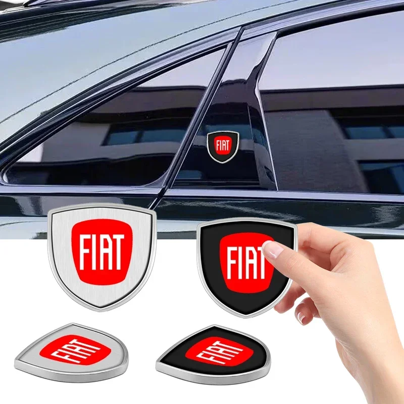

3D Metal Car Shield Logo Sticker Metal Badge Emblem Decal Accessories for Fiat Punto Abarth 500 Stilo Ducato Palio Bravo Doblo