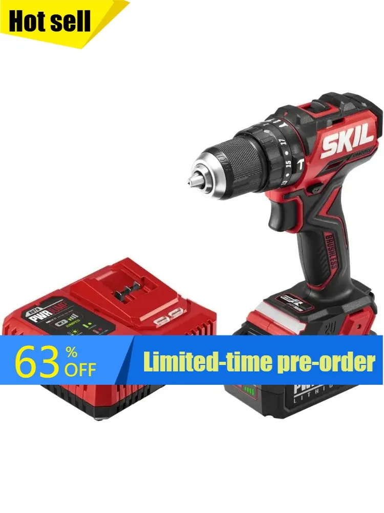 

Бесщеточный инструмент PWR CORE 20, 20В, 1/2 дюйма Компактный набор ударных дрелей 3-в-1 с патроном 1/2'' с одним кольцом, быстрозажимным патроном и светодиодной подсветкой в комплекте