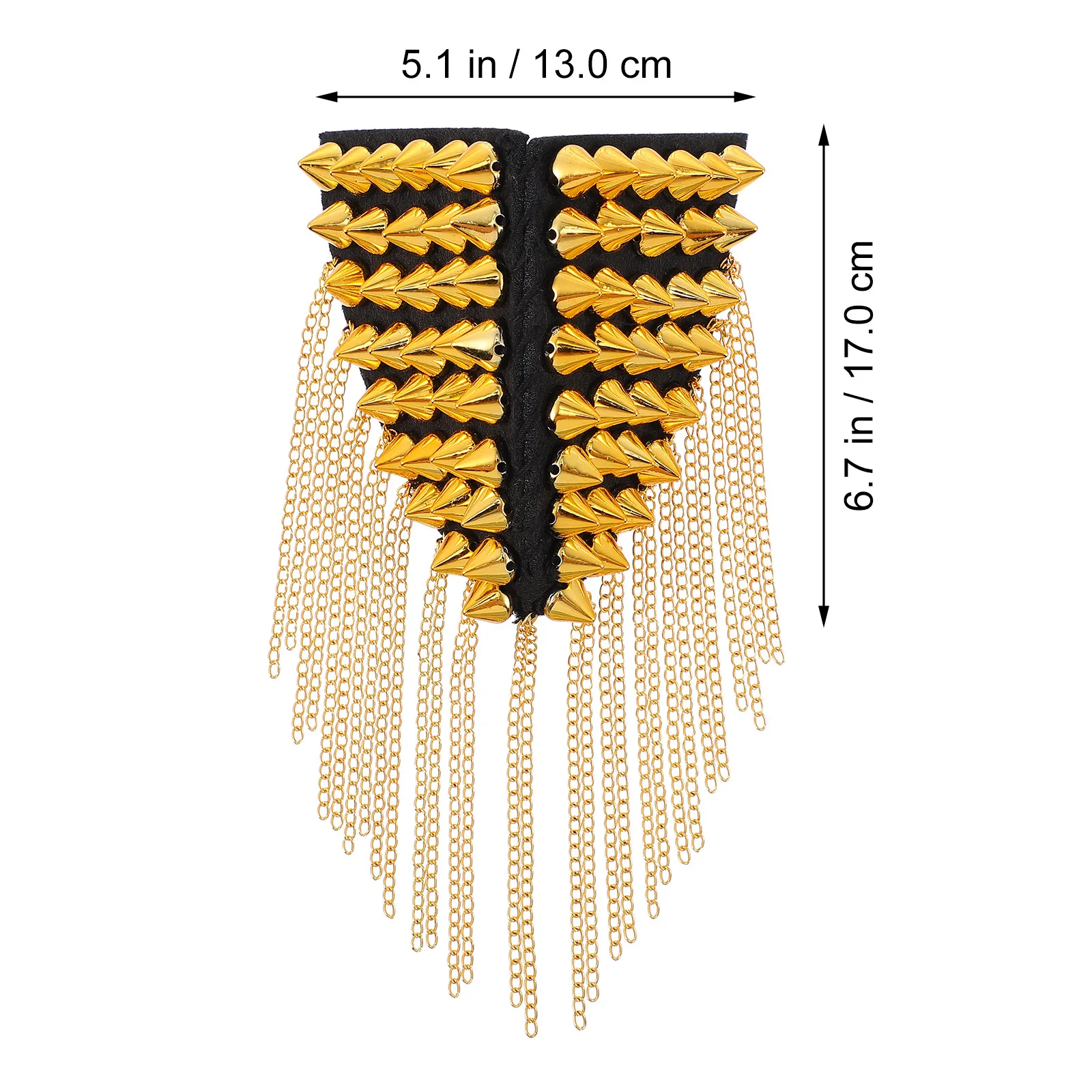 1Pcs Tassel Shoulder Badge Rivet Chain Epaulet Stylish Accessory for Performance Uniform Costume Rivet Shoulder Epaulet