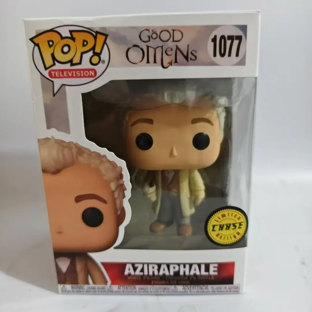 ¡Nueva llegada Funko Pop! Buenos presságios Aziraphale Con Libro # 1077 Crowley # 1078 Figuras de acción de vinilo Juguetes para cumpleaños El mejor regalo