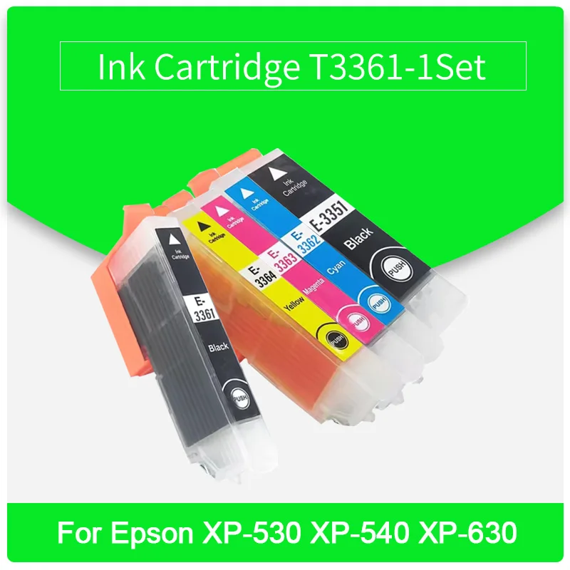 Cartouche d'encre Compatible T3351 3361 33XL, pour imprimantes Epson XP-530 XP-540 XP-630 XP-640 XP-635 XP-645 XP-830 XP-900