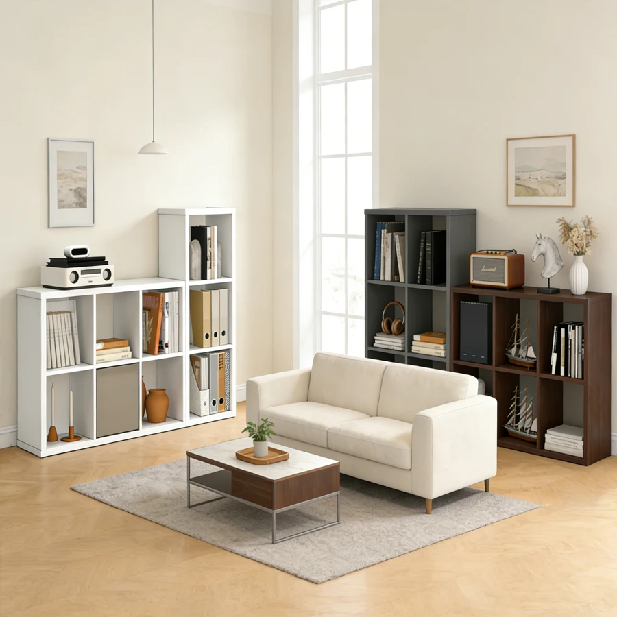 

2026 Wooden Thick Frame 2/3 Cube Storage Organizer Shelf with Anti-Tipping Kits + Reversible Open Back Bookcase, Horizontal & Vertical Dual-Use (White, Black, Light Coffee, 11 Inch)