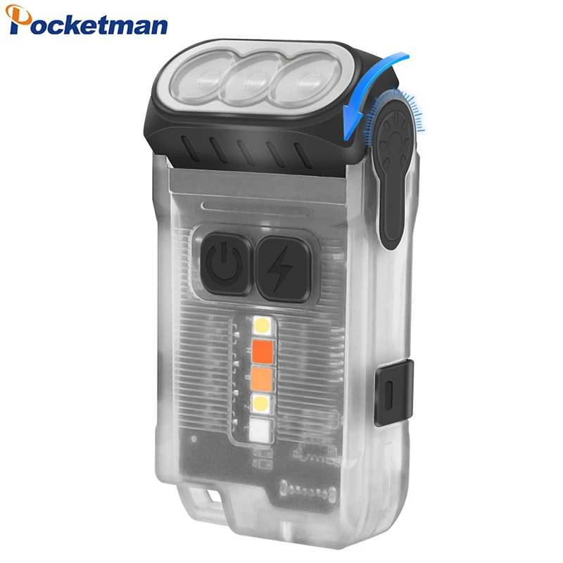 

Mini Keychain Flashlight Magnetic Work Light Type-C USB Rechargeable Flashlights Portable Emergency Torch 5V/1A Camping Lamp