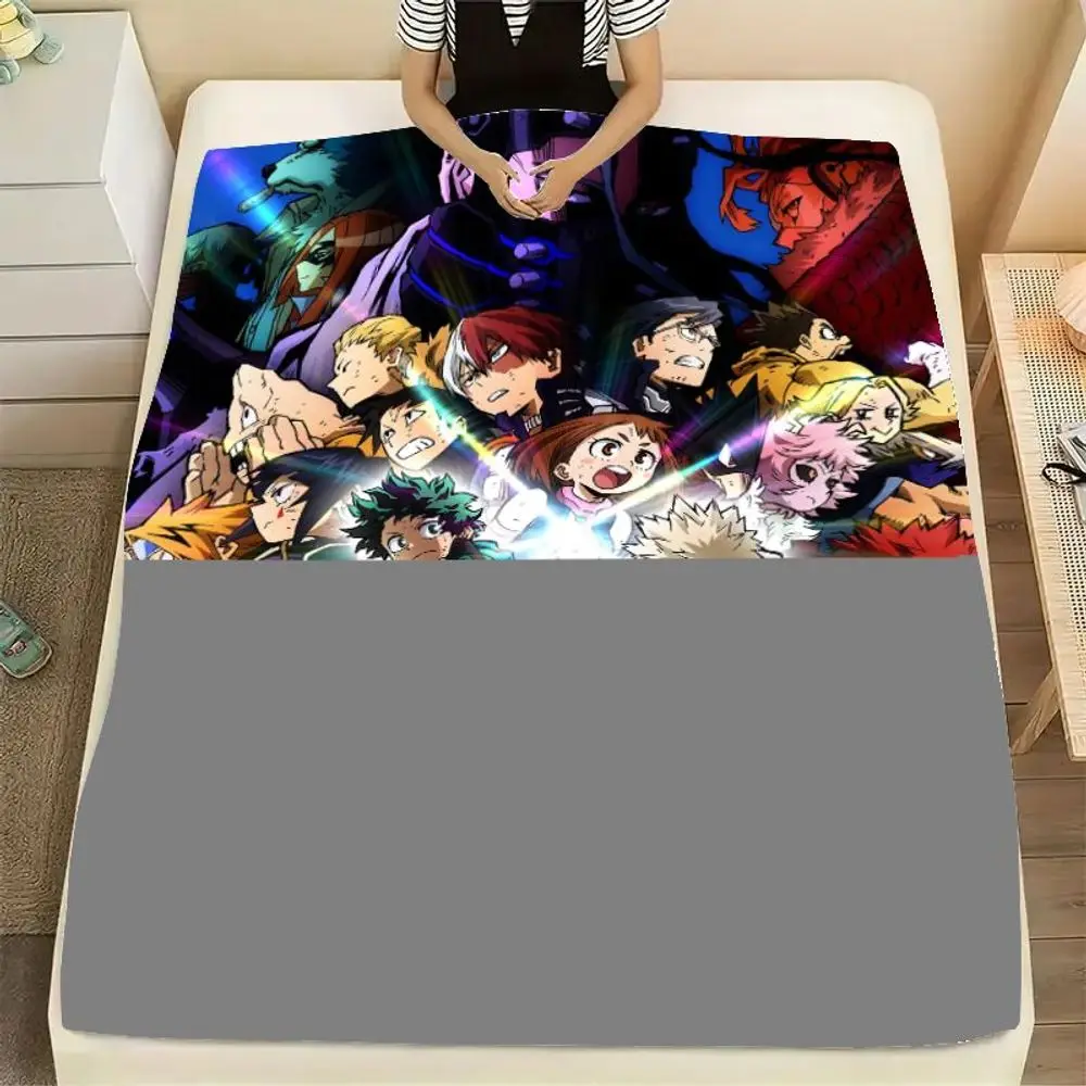 My Hero Academia: Heroes Rising Fleece Blanket - رمي ناعم ومريح لعشاق الرسوم المتحركة، يتميز بإيزوكو ميدوريا وكاتسوكي باكو