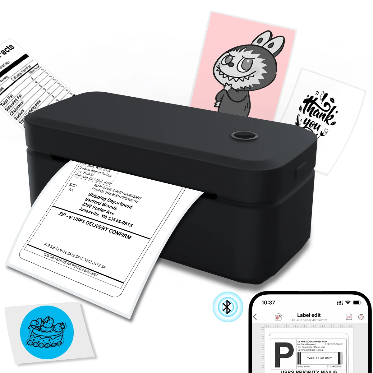 Impresora térmica HD portátil X4, impresora inteligente de etiquetas de envío pequeña inalámbrica con Bluetooth, Compatible con iPhone, Android y Mac Window