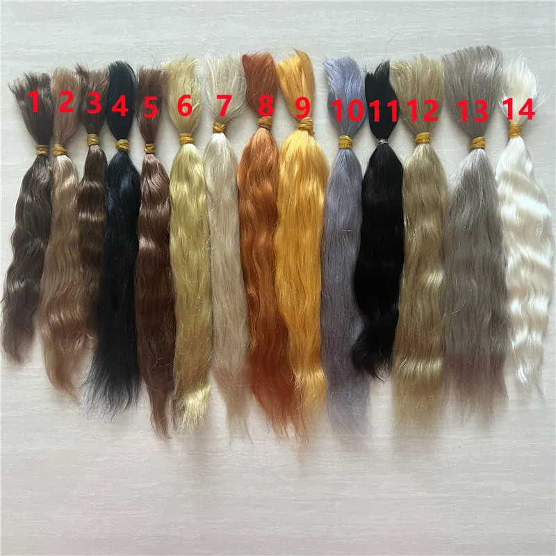 10 Grams / Bag 14 Colors Reborn Baby Dolls Mohair Wig DIY BJD OB11 Doll 1/3 1/4 Pure Mohair Black Gold Hair Wig Accessories