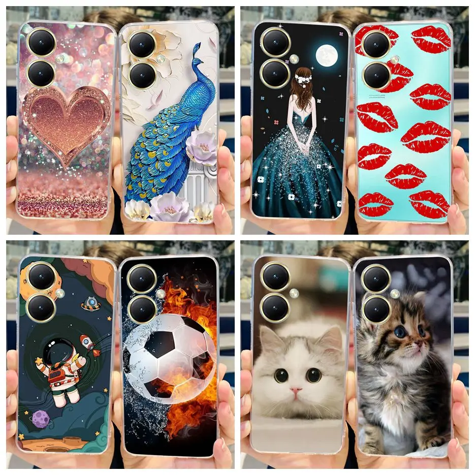 For Vivo Y27 4G Case V2249 Luxury Painted Back Cover Clear Silicone Phone Case For Vivo Y27 Y 27 VivoY27 4G Soft TPU Fundas Capa