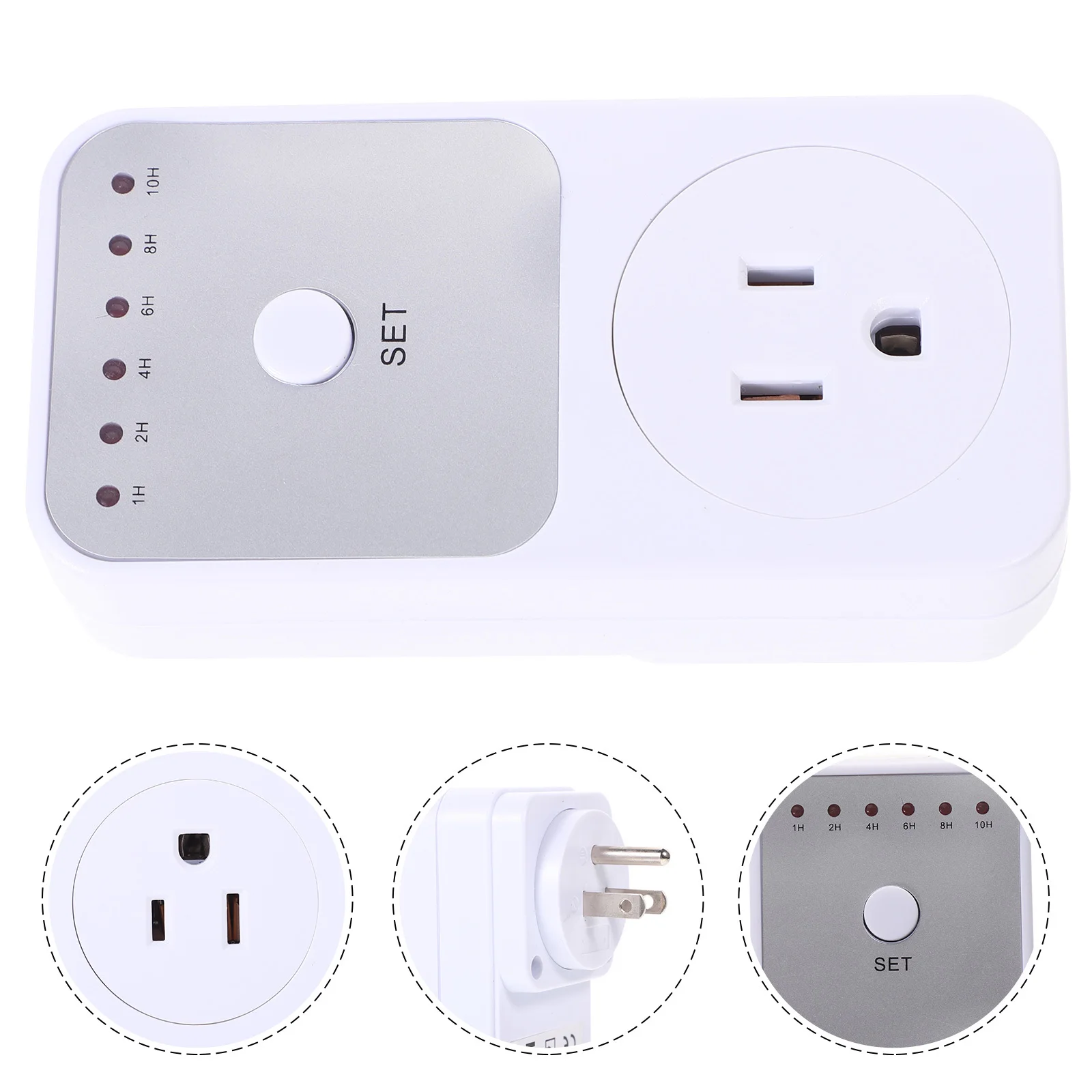 

2pcs Light Timer For Indoor Lighting 3-Prong Us Plug Electric Timer With 1-10H Timing Function For Lights Appliances Indoor Use