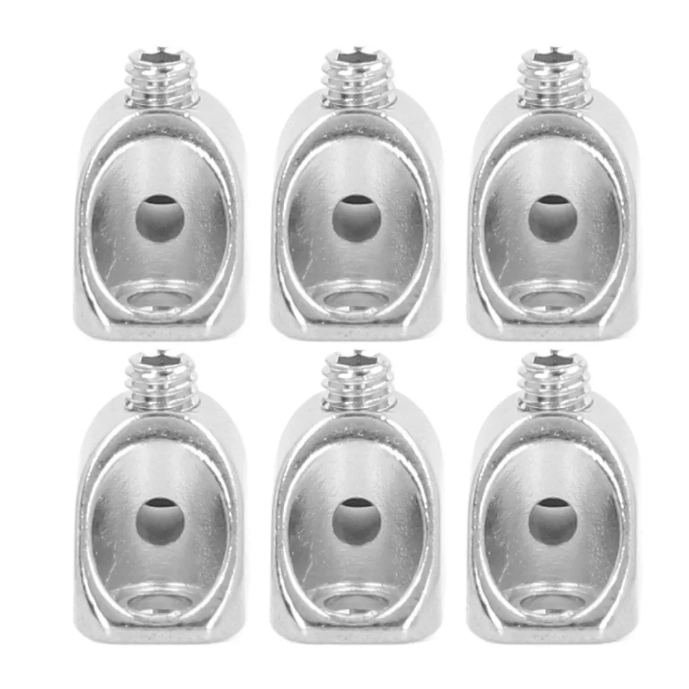 6pcs ​Zinc Alloy Electric Headless Guitar Locking Nut​ ​Black/Silver ​Secure Locking ​Guitar Replacement Part​