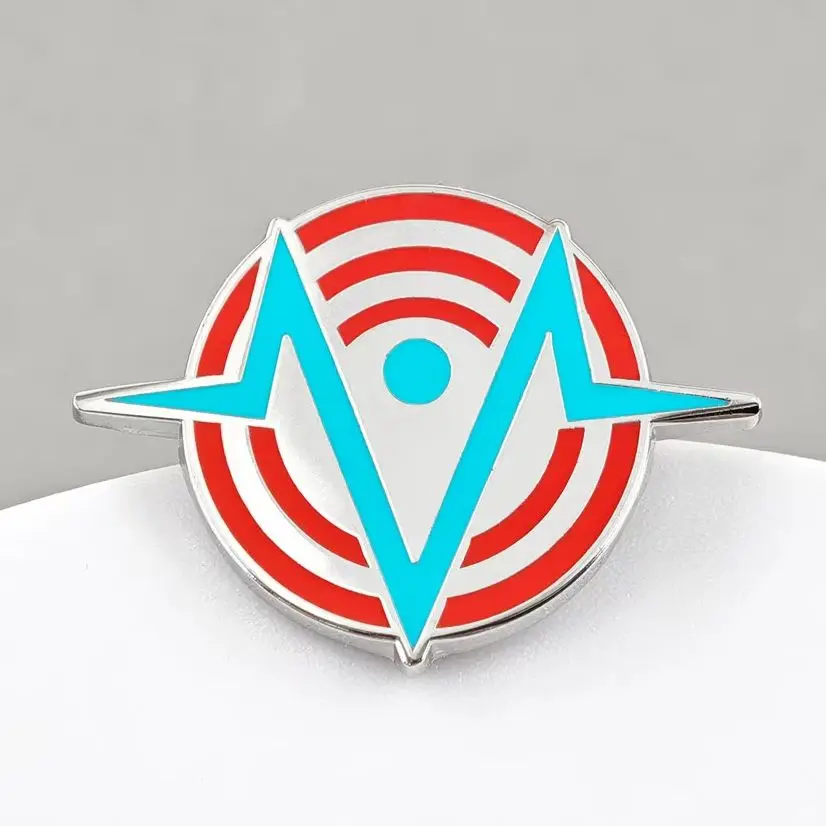 Anime Hhazbin Hotel Enamel Pin VoxTek Company Logo Brooch Trust Us Slogan Badge TV Demon Vox Velvette Cosplay Lapel Pins Backpac