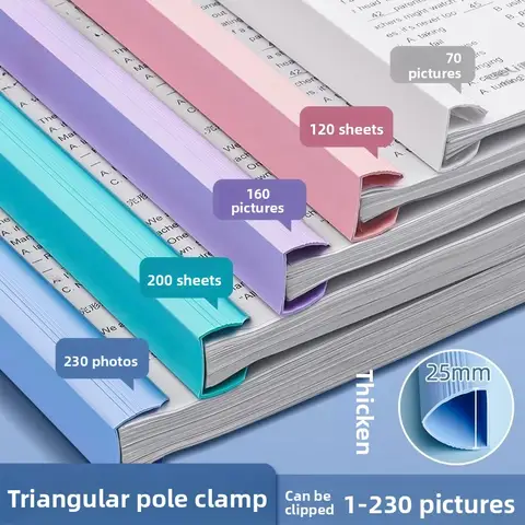 Colorful Lever Arch File Report Folder Triangular Pull Rod Clip Thickened Clear Test Paper Folder Document Organizing Tool