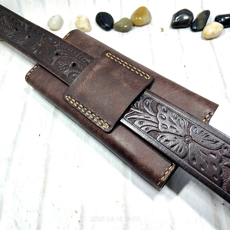 Blongk Universal Mobile Phone Waist Bag Belt Pack Hand-made Leather Sheath Phone holster PHD