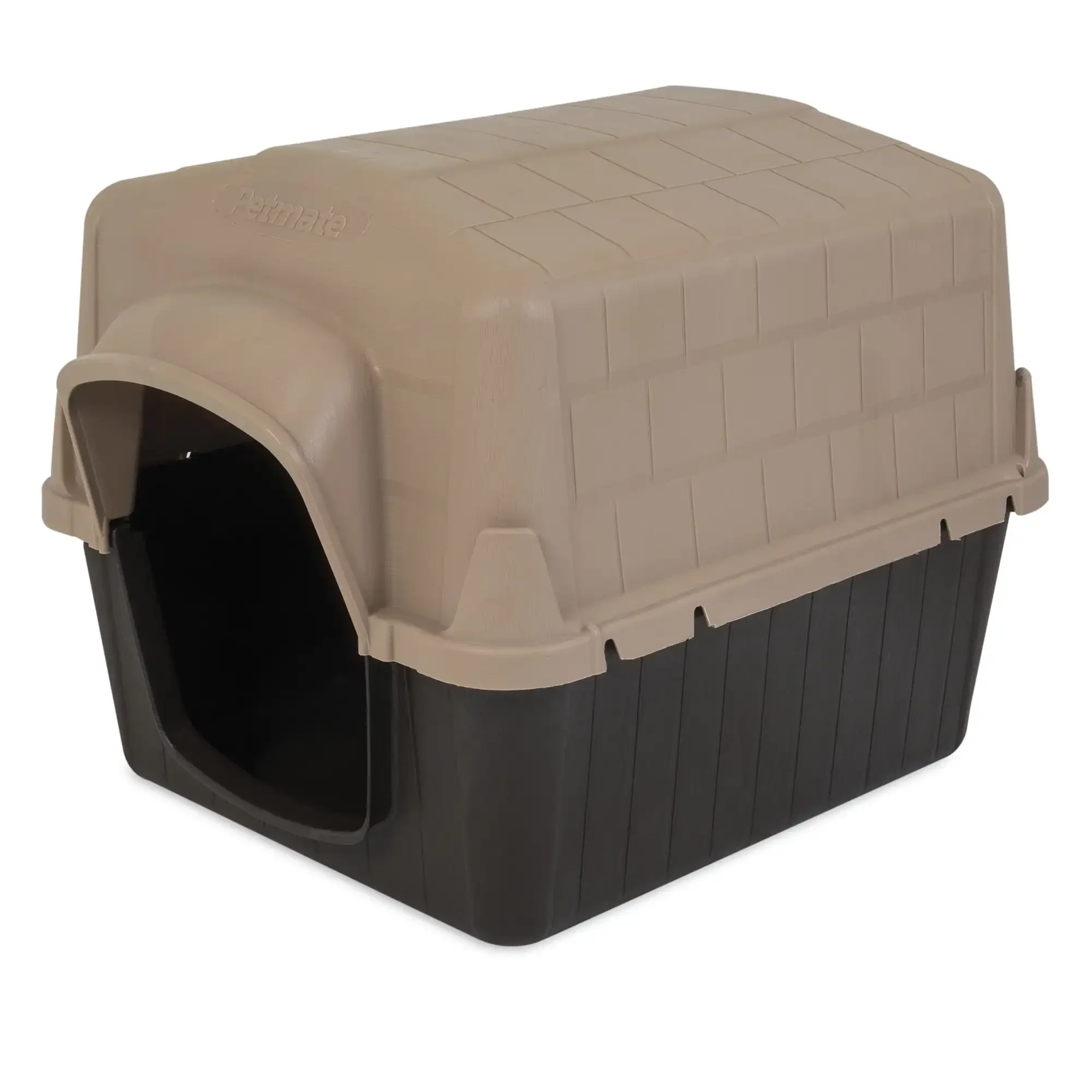 

3 Plastic Outdoor Dog House, 32" Medium for Pets 25-50 lb, Tan
