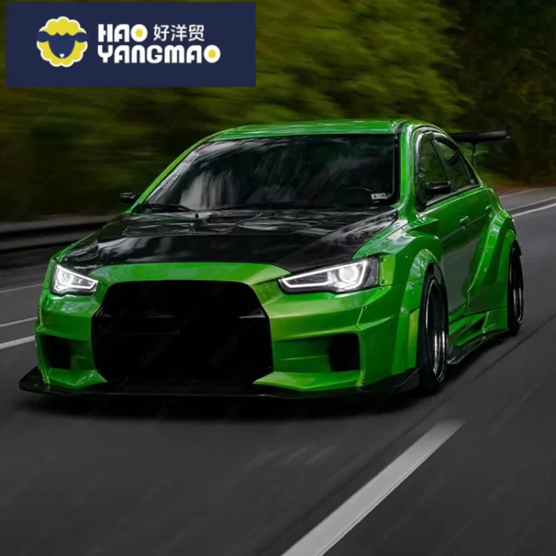 Suitable MAISALUN Parts V Style Wide Body for Mitsubishi EVO X 2007-2016 Front Bumper Rear Wing Car Kit