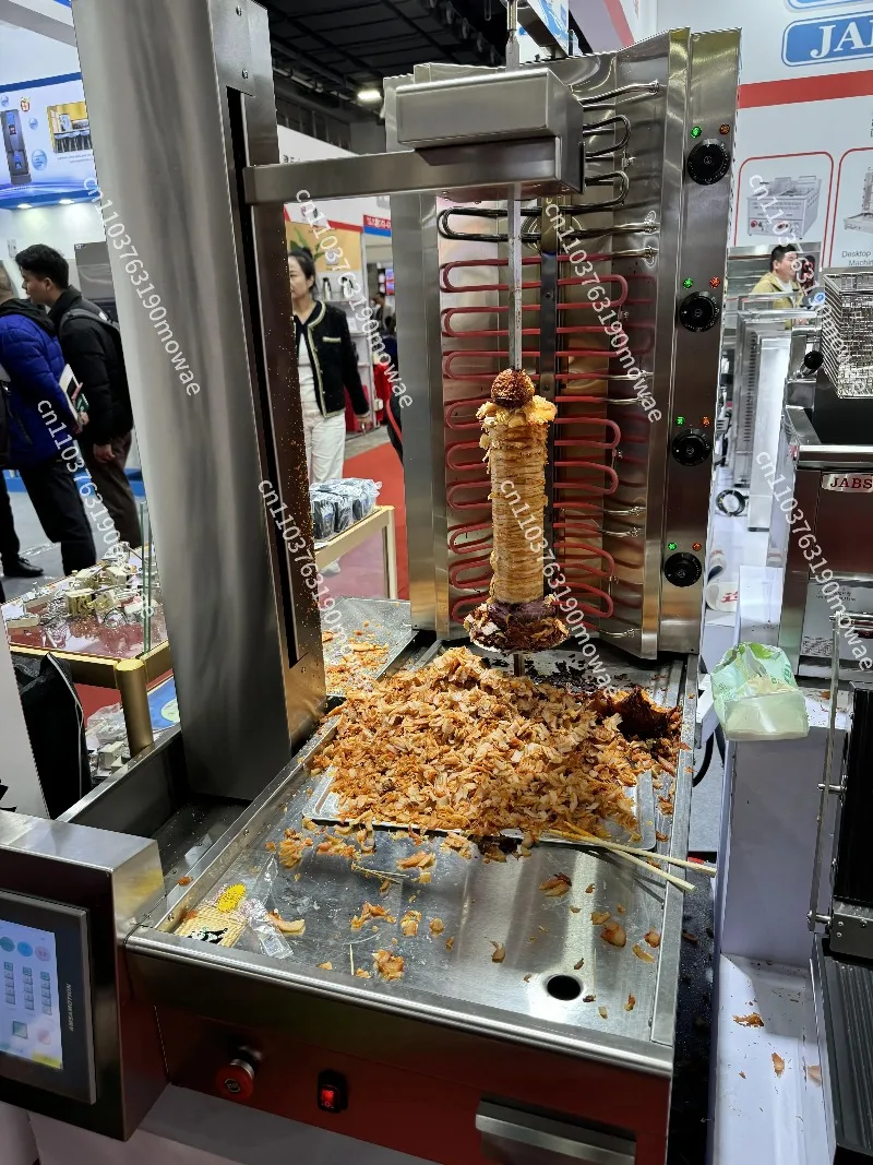 New Design Automatic Vertical Meat Cutting Shawarma Machine Stainless Steel 4 Burner Gas/Electric