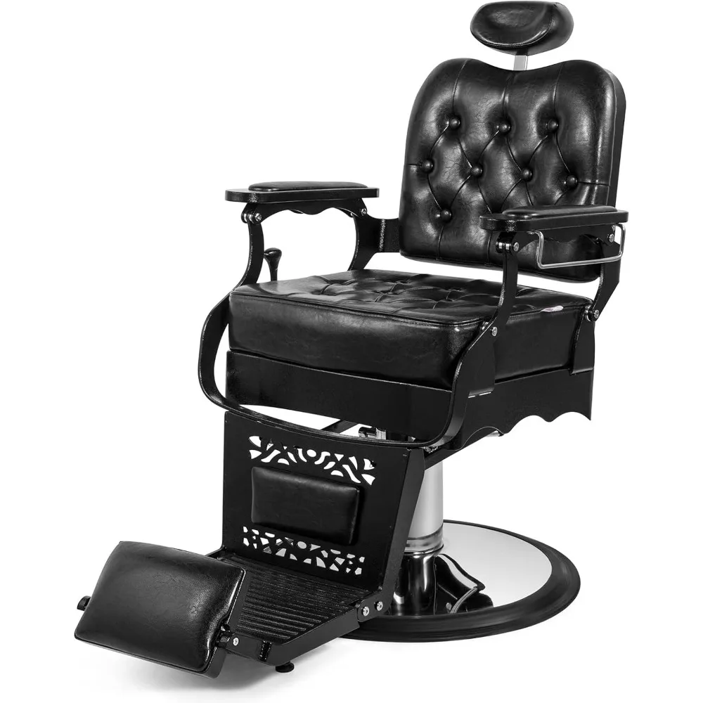 Heavy Duty Hydraulic Recline Salon Chair Classic Barber Chairs for Hair Stylist Tattoo Chair Barbers Salon, Barber Chairs