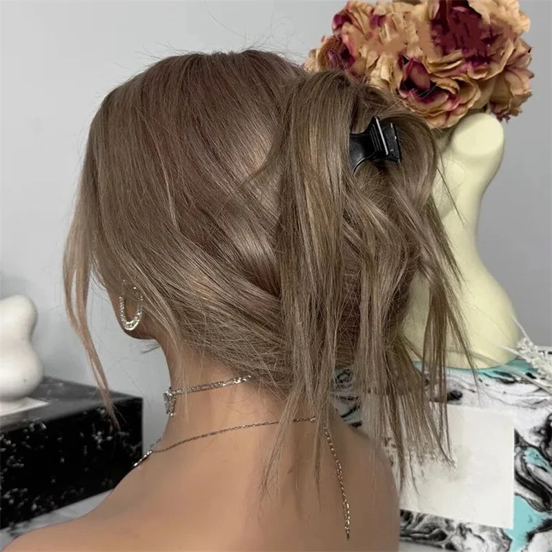 Ombre Bruine Pruik Lange Rechte Synthetische Kant Voorkant Pruik Lijmloze Brunette Haar Chocolade Bruine Kant Pruiken Voor Vrouwen Feest Cosplay