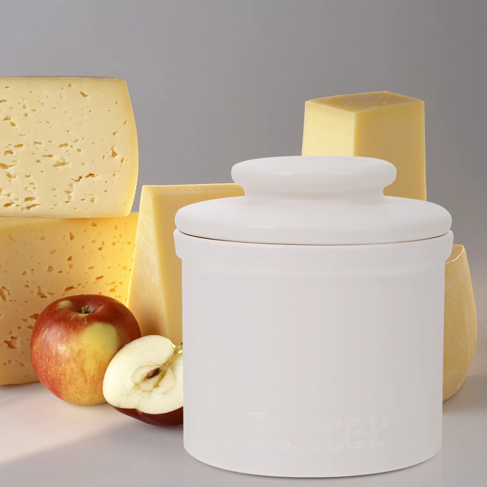 

1Pcs Ceramic Storage Jar for Butter Cheese Kitchen Food Storage Jar Sealed Container Convenient Lid Cup