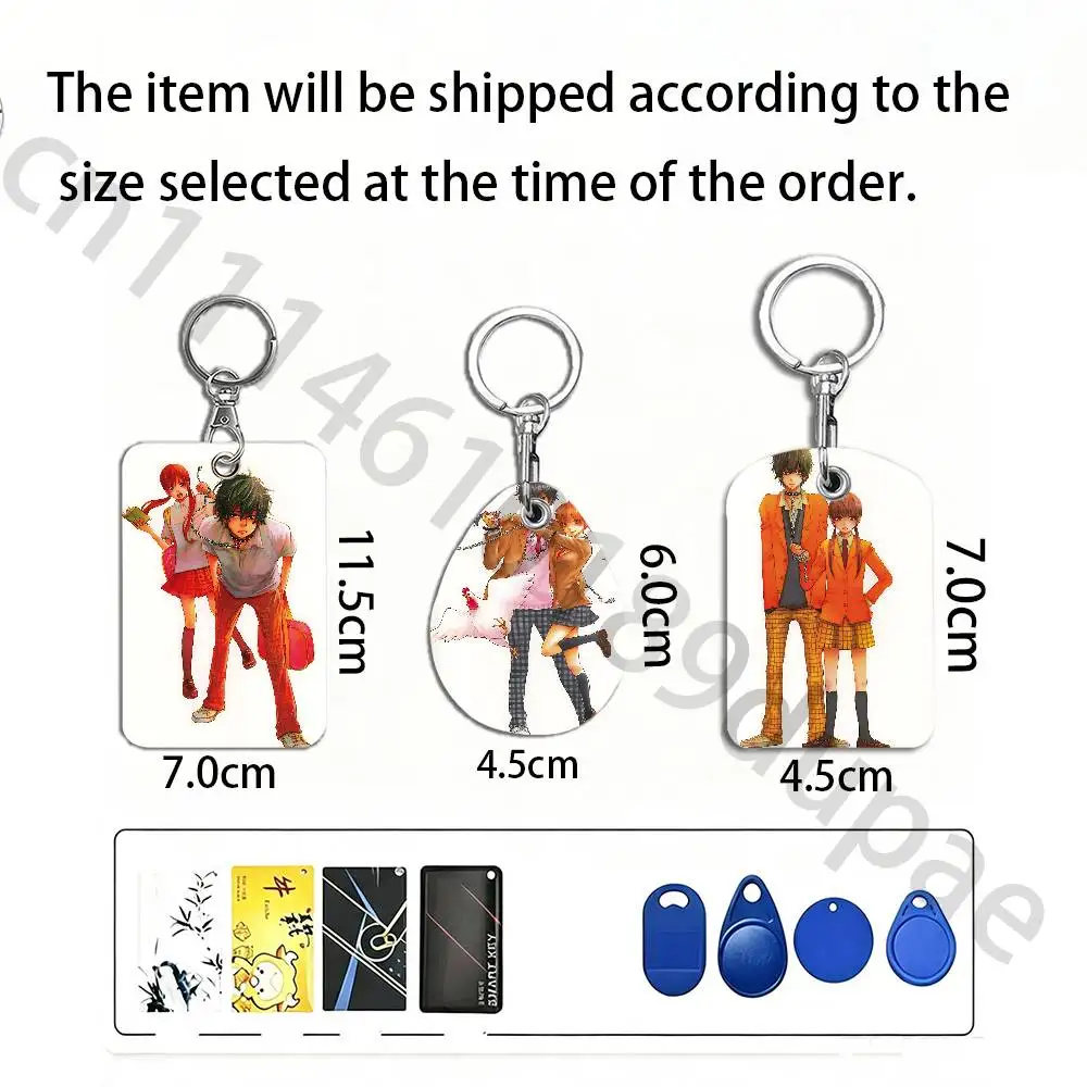T-Tonari No Kaibutsu Protective Printed Leather Card Case Metal Keychain for Bank Credit Bus Subway ID Cards