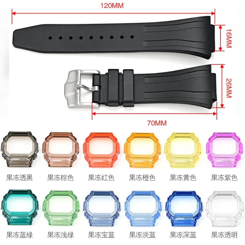 ل كاسيو G-Shock DW-5600 DW-5000 GW-M5610 5600 استبدال حالة ومجموعة الفرقة بولي TPU المطاط سوار الفرقة شل ساعة اكسسوارات