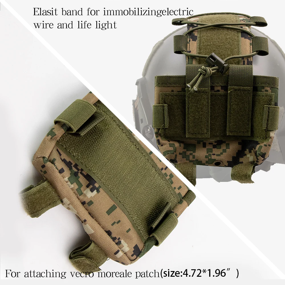 BOOIU Tactical 500D Nylon Helmet Battery Pouch Counterweight Pouch MK2 Helmet Battery Pack Balance Weight Bag