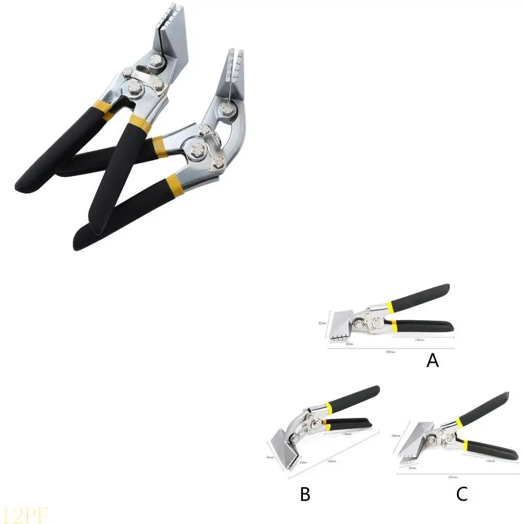 12PF Sheet Metal Bending Pliers Hand Seamer Wide Jaw Straight 80mm/Elbow 80mm/Straight 150mm Tools for Welding Clamps