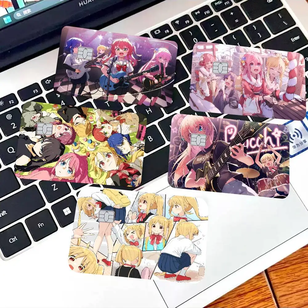 Bocchi The Rock Anime Young Creidt Card Debit Card Sticker Film Case Front Tape for Small Big Chip No Chip
