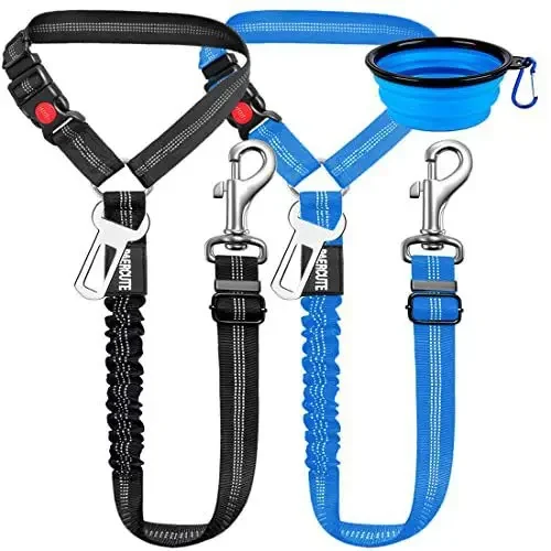 Hundeleine mit Metallschnalle, einziehbare Sicherheitsleine, Haustierhalsband, autospezifische Hundeleine, einziehbare Hundekette