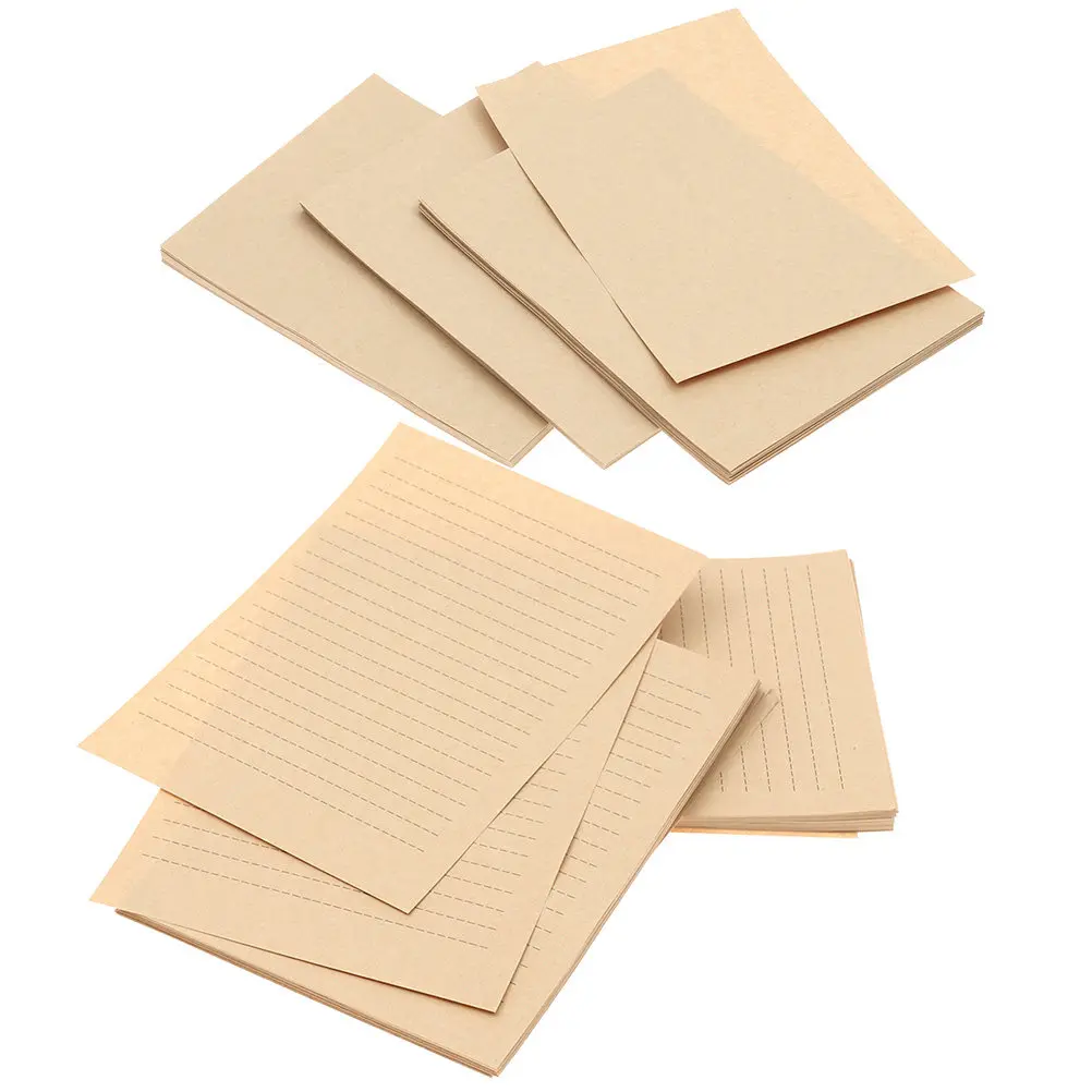Papier à lettres rétro, 100 feuilles, papeterie Kraft, élégant, classique, style vintage, adapté aux lettres, notes, poèmes, salutations