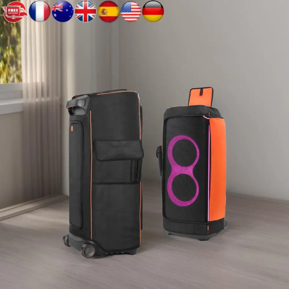 Dust Case Waterproof Speaker Case Slip Sleeve Nylon Fabric Multifunction Bag with Side Storage Pocket for JBL Partybox