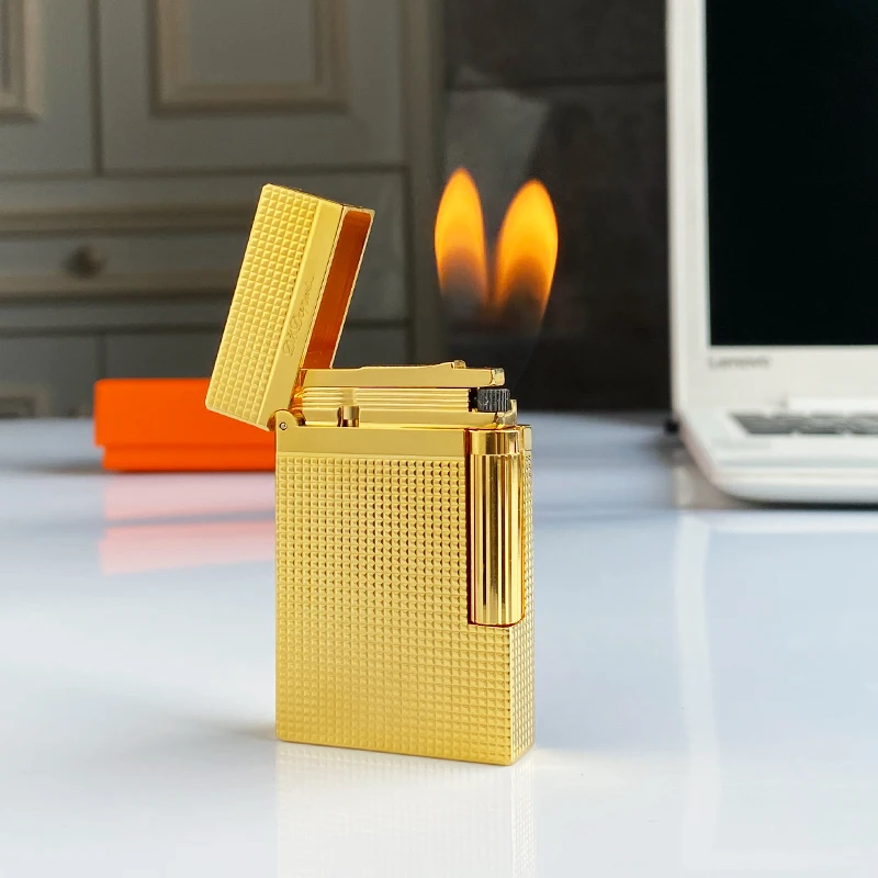 

New commemorative edition single and double flame luxury lighter Ping Sound natural paint cigarette smoking butane lighter 16075