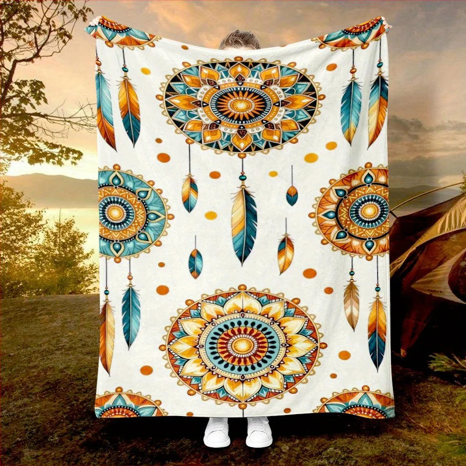Bohemian Dreamweaver Blanket Reversible Flannel Throw for Artistic Souls AllSeason Comfort Creative Expression Gift