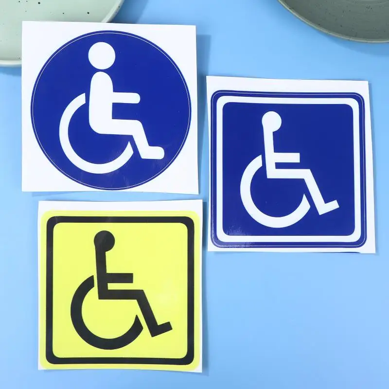 【F】2PCS Disabled Wheelchair Handicap Car Stickers For Auto Window Rear Windshield Bumper Trunk Universal Sunscreen Vinyl Decals