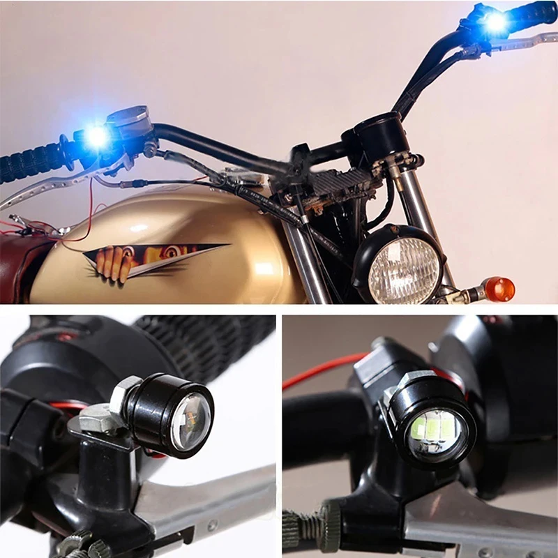 2pcs Auto LED 18MM Eayle Eye Light Daytime Running Light Ultra-thin Reversing Light Car Universal Motorcycle License Number Lamp