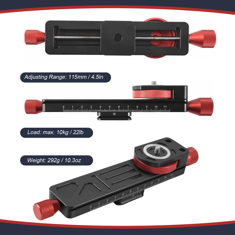 All Metal Wormdrive Macro Rail Fine Focus Focusing Arca / Rrs Lever Clamp Compatible